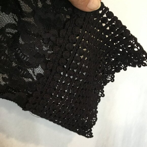 Style & Co Blouse 3/4 Sleeve Lace Embroidery Overlay Pullover Women's Sz Medium - Picture 4 of 8